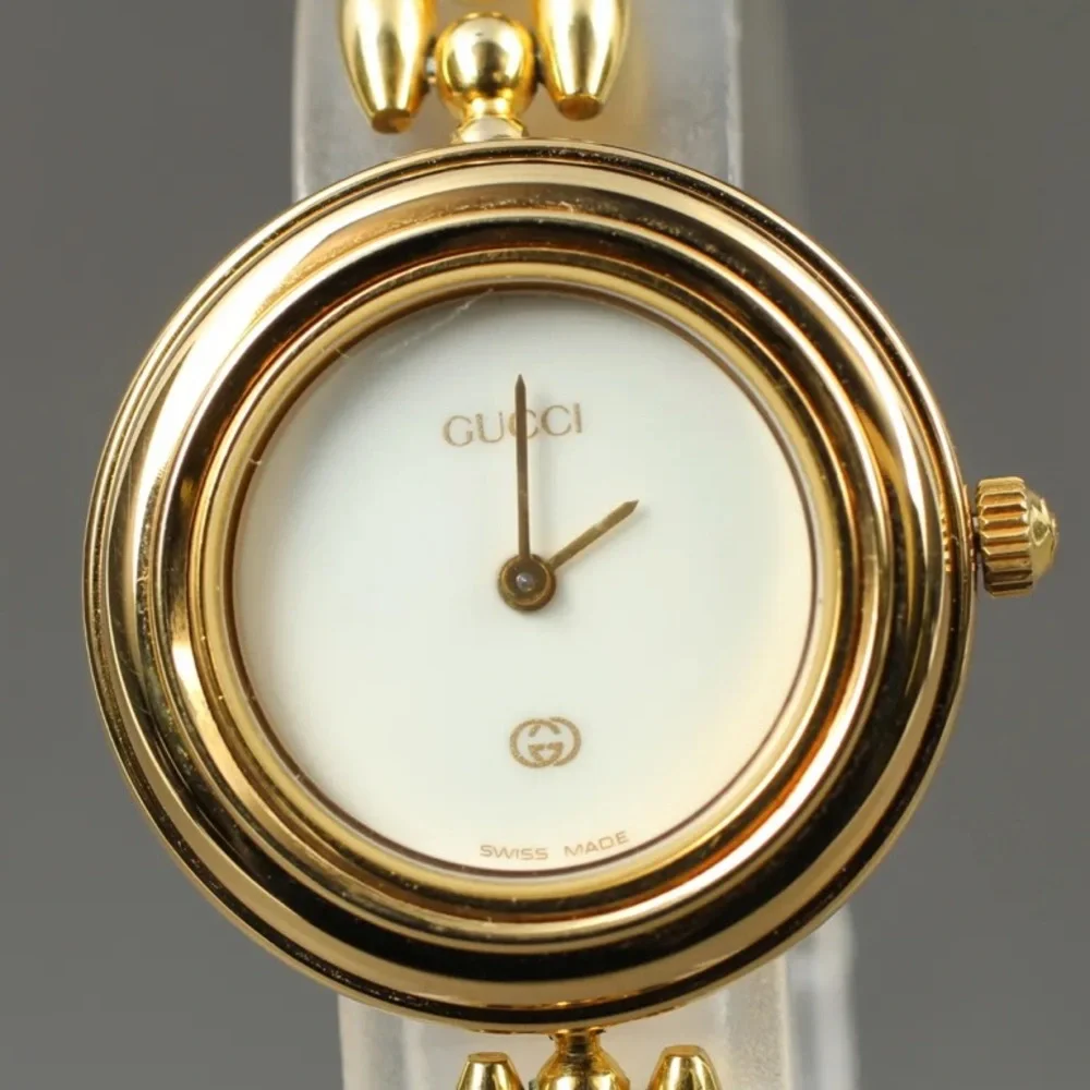 Gucci Italian Luxury 14K Gold Plated Bracelet Watch